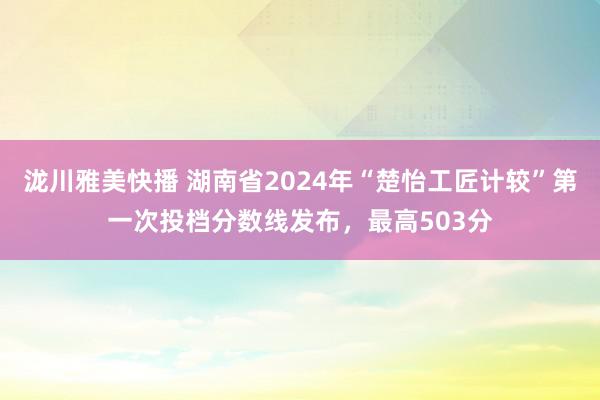 泷川雅美快播 湖南省2024年“楚怡工匠计较”第一次投档分数线发布，最高503分