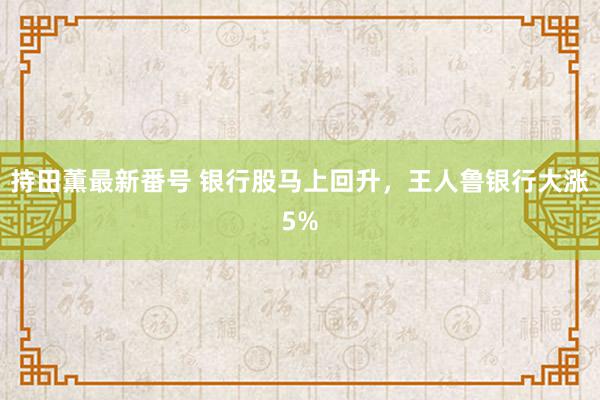 持田薫最新番号 银行股马上回升，王人鲁银行大涨5%