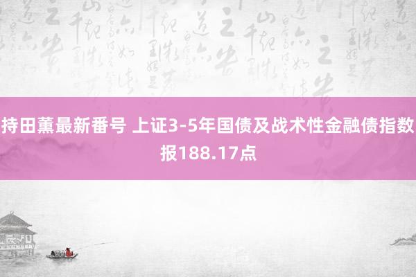 持田薫最新番号 上证3-5年国债及战术性金融债指数报188.17点