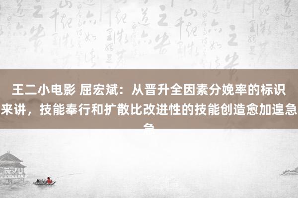 王二小电影 屈宏斌：从晋升全因素分娩率的标识来讲，技能奉行和扩散比改进性的技能创造愈加遑急