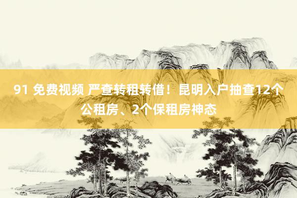 91 免费视频 严查转租转借！昆明入户抽查12个公租房、2个保租房神态